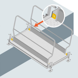 S14766 - Une passerelle d'accès adaptée à l'escalier de chantier Escalib Mills
